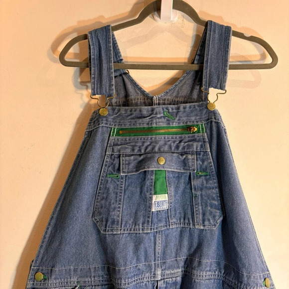 LIBERTY JEANS Sz 44 x 32 Overalls Carpenter Style Pockets Adjustable Straps - Picture 3 of 14